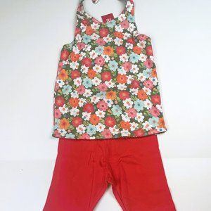 NWT Gymboree Girl Red Bike Short & Reversible Flower Halter Top Size 8